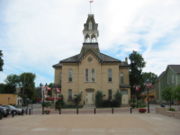 Newmarket's Old Town Hall – The belltower is the result of restoration work in the 1980s